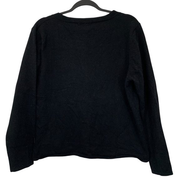 Gloria Vanderbilt Cardigan Sweater Womens XL Black Angora Rabbit Lambswool Vtg - Picture 2 of 6